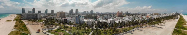Miami Beach Ocean Drive Panoramatické Letecký Pohled Krásný Den — Stock fotografie