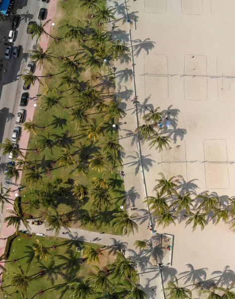 Panoramic Overhead View Miami Beach Lummus Park Ocean Drive Seen — Stock Photo, Image