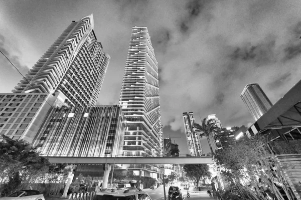 Miami Marzo 2018 Calles Ciudad Por Noche Miami Atrae Millones — Foto de Stock