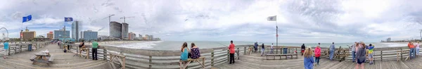 Myrtenstrand April 2018 Stadtpanorama Vom Pier Aus Myrtenstrand Zieht Jährlich — Stockfoto