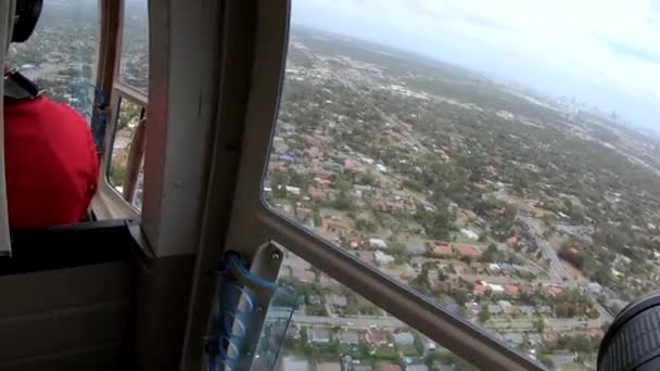 Vista Aérea Horizonte Miami Vista Helicóptero Flórida Eua Vídeo — Vídeo de Stock