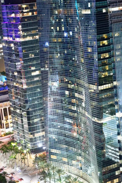 Miami März 2018 Stadt Straßen Luftaufnahme Der Nacht Miami Zieht — Stockfoto