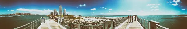 Miami Beach März 2018 Südspitze Pier Panoramablick Auf Miami Südstrand — Stockfoto