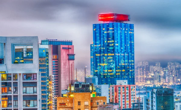 Hong Kong Moderna Skyline Skymningen — Stockfoto