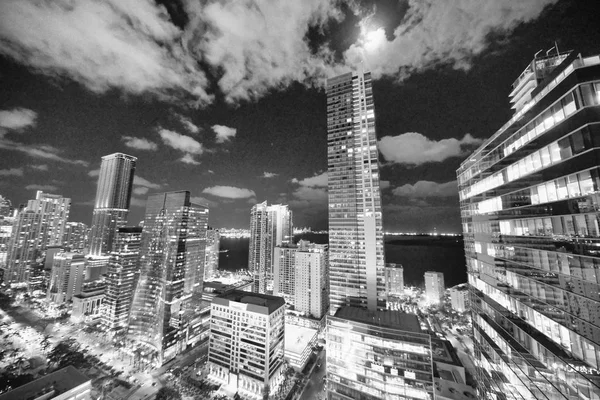 City Streets Aerial View Night Miami — Stock Photo, Image