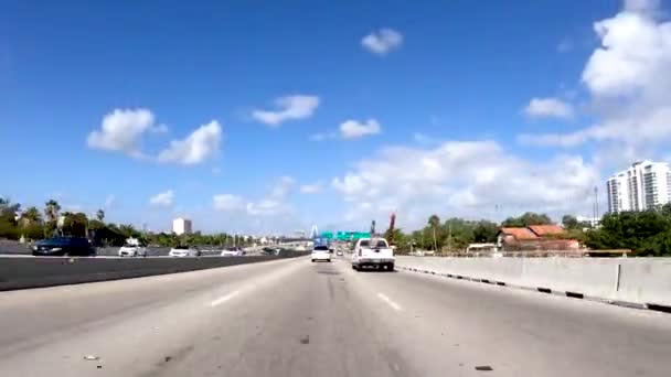 Panoramisch Zonsondergang Luchtfoto Van Palm Beach Street Florida Usa Uitzicht — Stockvideo