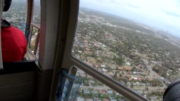 Havadan Görünümü Miami Skyline Helikopter Florida Abd Görüntüleyin Video — Stok video