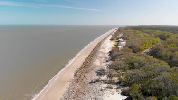 Panoramiczny Widok Lotu Ptaka Jekyll Island Georgia Usa — Wideo stockowe