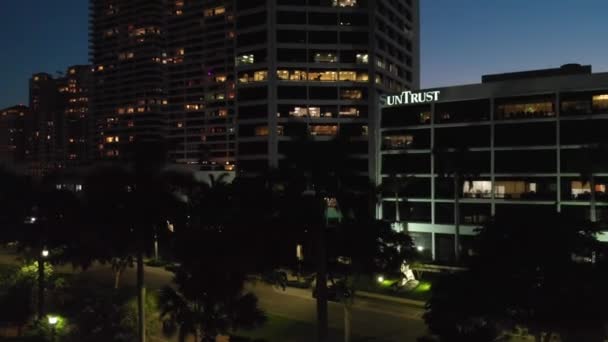 Panoramic Sunset Aerial View West Palm Beach Skyline Florida Usa — Stock Video