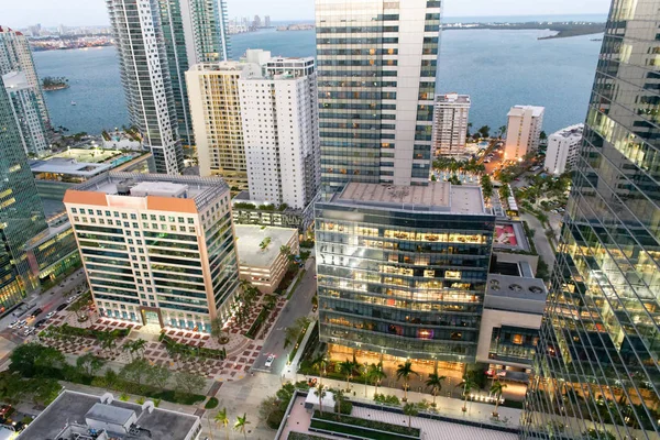 City Streets Aerial View Night Miami — Stock Photo, Image