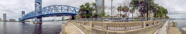 Vista Panorâmica Ponte Jacksonville Horizonte Flórida — Fotografia de Stock