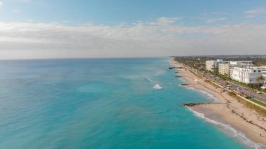 Beautiful aerial view of Palm Beach coastline, Florida. clipart