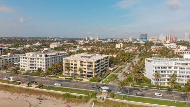 Palm Beach havadan görünümü, Florida kıyı şeridi.