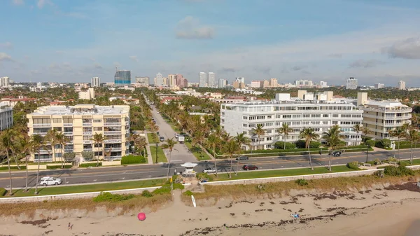 Bela Vista Aérea Costa Palm Beach Flórida — Fotografia de Stock