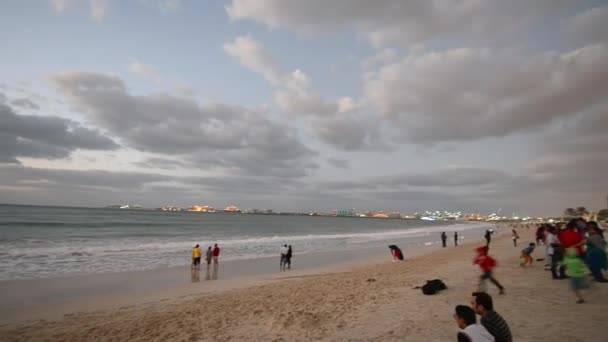 Dubai Marina Playa Emiratos Árabes Unidos Vídeo — Vídeos de Stock