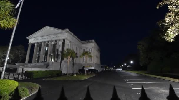 Charleston 2018 Április Custom House Éjjel Charleston Egy Híres Turisztikai — Stock videók