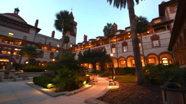 Sunset View Augustine Flagler College Florida Usa Video — Stock Video