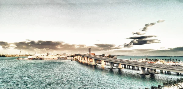 Panoramic View Miami Port Boulevard — Stock Photo, Image