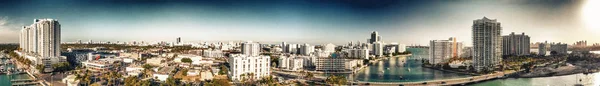 Воздушный Вид Пляж Майами Остианский Путь Мемориального Парка Мориса Гибба — стоковое фото