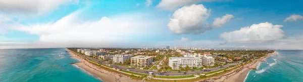Palm Beach Luchtfoto Zonsondergang Panoramisch Uitzicht Florida Kustlijn — Stockfoto