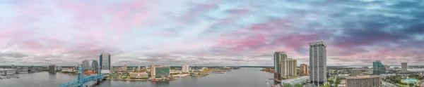 Jacksonville Letecký Panoramatický Pohled Soumraku Florida — Stock fotografie
