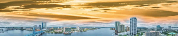 Jacksonville Letecký Panoramatický Pohled Soumraku Florida — Stock fotografie