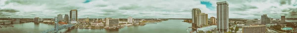 Jacksonville April 2018 Panoramische Luftaufnahme Der Stadt Vom Fluss Aus — Stockfoto
