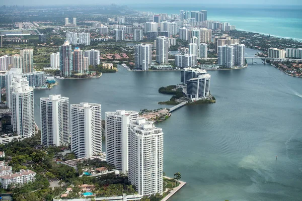 Letecký Pohled Miami Beach Panorama — Stock fotografie