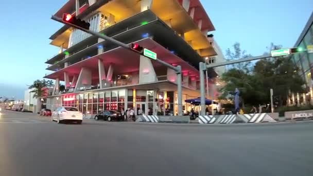 Miami Março 2018 Miami Beach Tráfego Visto Carro Movimento — Vídeo de Stock