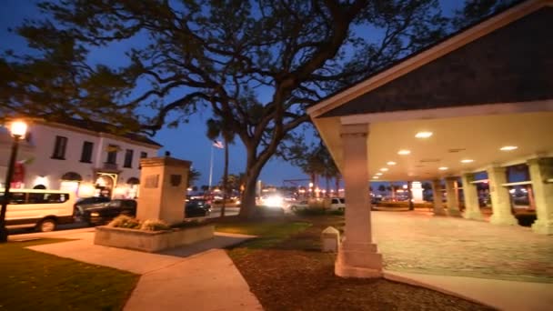 Nachtansicht Des Augustine Square Florida Usa Videos — Stockvideo