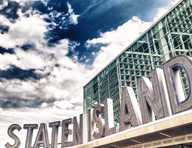 Staten Adası feribot aşağı Manhattan - Nyc girişte.