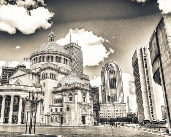 Christian Science Plaza Boston Slunečného Dne — Stock fotografie