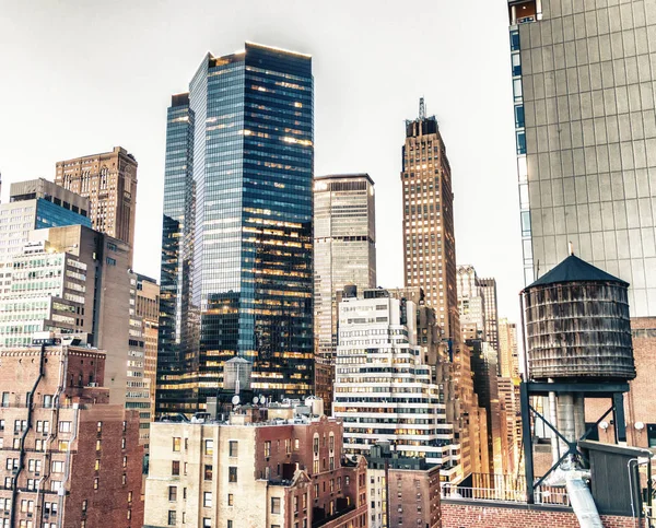 Midtown Lichter Einem Schönen Abend New York Vom Dach — Stockfoto
