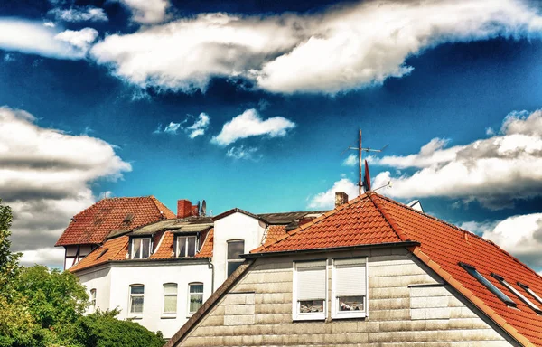Colourful Homes Saxony Germany — Stock Photo, Image