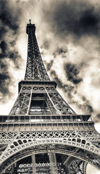 Manzarası Tour Eiffel Yapısı Güzel Güneşli Bir Günde Eyfel Kulesi — Stok fotoğraf