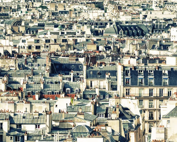 Klassiska Parisiska Byggnader Flygfoto Över Tak — Stockfoto