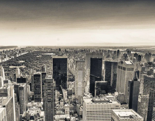 Καταπληκτική Εναέρια Θέα Στον Ορίζοντα Του Μανχάταν Νέα Υόρκη — Φωτογραφία Αρχείου