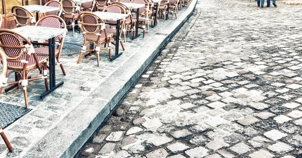 Стільці Ansd Таблиць Монмартр Романтичний Вулиці Міста Париж — стокове фото