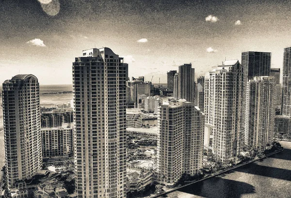 Центр Майами Флорида Удивительный Вид Воздуха — стоковое фото