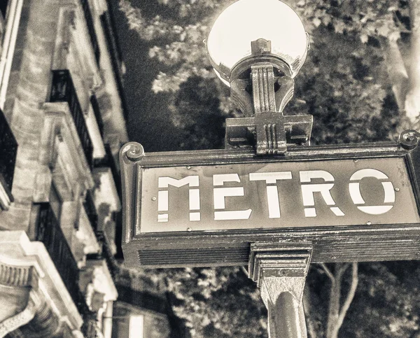 Metro Sign Paris — Stock Photo, Image