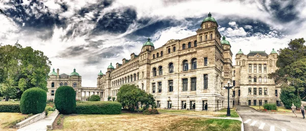 Victoria Kanada Srpna 2017 Parlament Návaznosti Krásný Letní Den Victoria — Stock fotografie