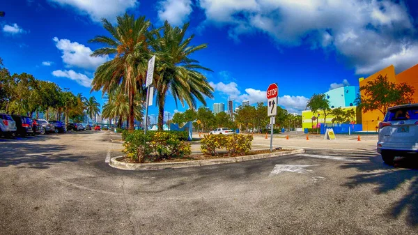 Miami April 2018 Parking Jungle Island Moving Car Spring Day — Stock Photo, Image