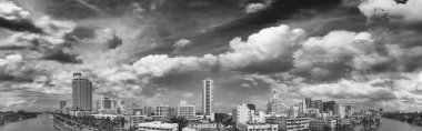 Bahar sezonu, Florida Miami Beach panoramik havadan görünümü.
