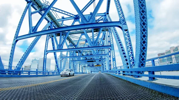 Jacksonville April 2018 Main Street Bridge Seen Moving Car City — Stock Photo, Image