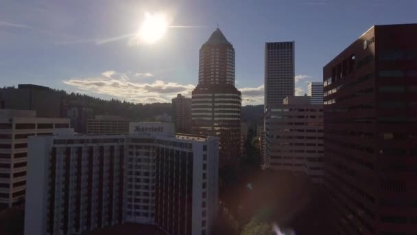 Bella Vista Aerea Dello Skyline Della Città Portland Una Famosa — Video Stock