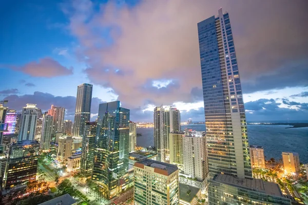 Atemberaubende Skyline Der Innenstadt Von Miami Bei Sonnenaufgang Florida — Stockfoto
