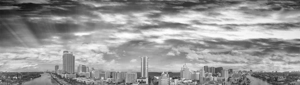 Vista Aérea Panorâmica Miami Beach Temporada Primavera Flórida — Fotografia de Stock