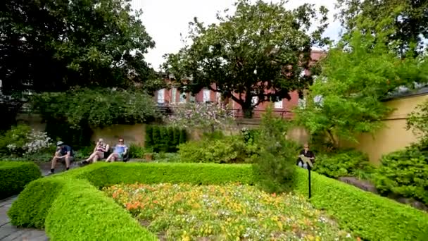 Piękny Dom Ogród Zielony Letni Savannah Georgia Stany Zjednoczone Ameryki — Wideo stockowe