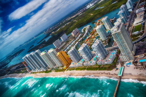 Nördlich Miami Strand Und Gateway Park Aus Dem Hubschrauber Florida — Stockfoto