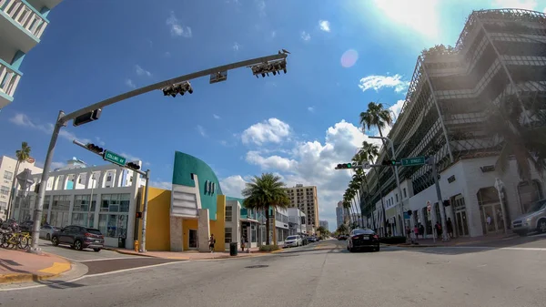 Miami Beach April 2018 Stadtstraßen Einem Sonnigen Tag Miami Zieht — Stockfoto